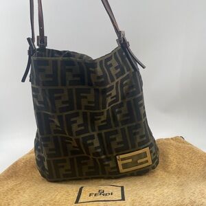 Fendi Zucca Canvas Shoulder Bag – Authentic with Dust Bag